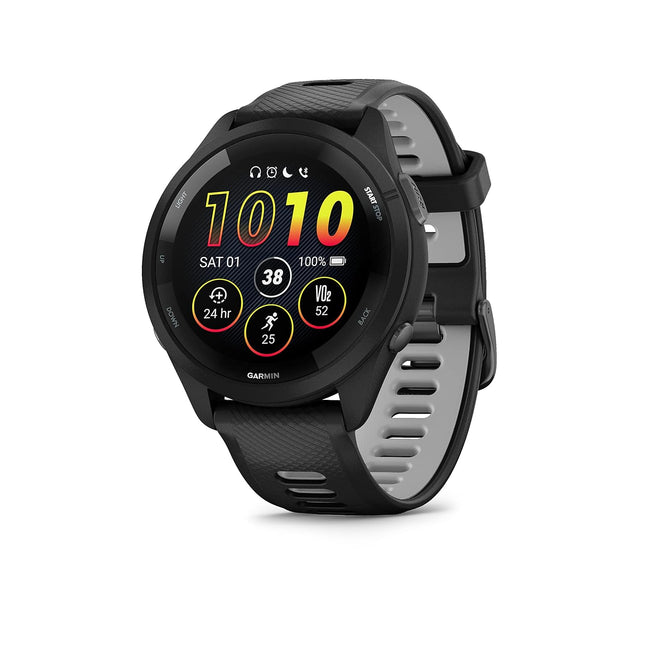 Garmin Forerunner 265 Music 46mm, Black/Powder Gray GPS Running Smartwatch - Openbox