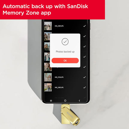 SANDISK Ultra Dual Drive Luxe Type-C 256GB, OTG, Upto 400MB/s, Pendrive, Gold, 5Y Warranty - Openbox