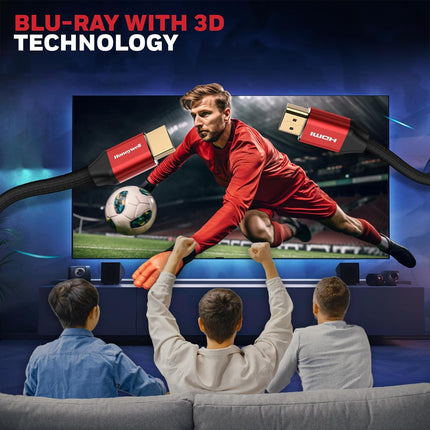 Honeywell HDMI Cable 2.1 with Ethernet, 8k@60Hz, 4k@120Hz UHD Resolution, 48 GBPS Transmission Ultra High Speed, Dolby DTS, eARC,3D - Openbox
