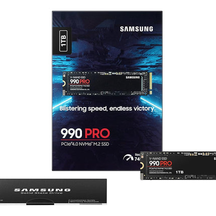 Samsung 990 PRO SSD 1TB PCIe 4.0 M.2 Internal SSD, Seq. Read Speeds Up to 7,450 MB/s for High End Computing, Gaming, Video Editing and Heavy Duty Workstations - NEW