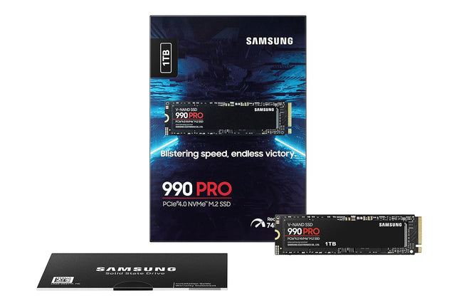 Samsung 990 PRO SSD 1TB PCIe 4.0 M.2 Internal SSD, Seq. Read Speeds Up to 7,450 MB/s for High End Computing, Gaming, Video Editing and Heavy Duty Workstations - NEW