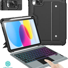 Nilllkin Bumper Combo Backlit Keyboard Case Type Case for Apple iPad 10th gen & 11th Gen 11"(A16)(2025) [Magnetic Detachable] Keyboard Protective Case with Multi-Touch Trackpad & Wireless Pencil Holder - New Sealed Pack