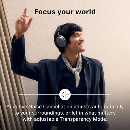 Sennheiser Momentum 4 Wireless Over Ear Headphones, German Design, ANC, 60h Battery, Customizable Sound, 4 Digital Mics for Crystal-Clear Calls, Multipoint Connectivity, 1 Yr Warranty, Black - OPENBOX