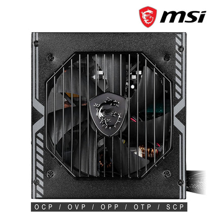 MSI MAG A550BN Gaming Power Supply Unit, 80 Plus Bronze Certified Power Supply, 550 Watt, 12V Single-Rail, DC-to-DC Circuit, 120mm Fan