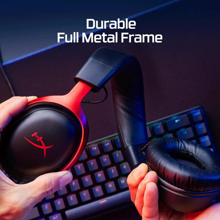 HyperX Cloud III–Smartchoice Wired Gaming Over Ear Headset, Pc, Ps5, Xbox Series X|S, Angled 53Mm Drivers, DTS, Memory Foam, Durable Frame, Ultra-Clear 10Mm Mic, USB-C, USB-A, 3.5Mm–Black/Red - Openbox
