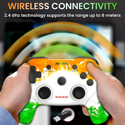 Ant Esports GP300 Pro Tri Colour Wireless Gaming Controller Gamepad for PC - Openbox