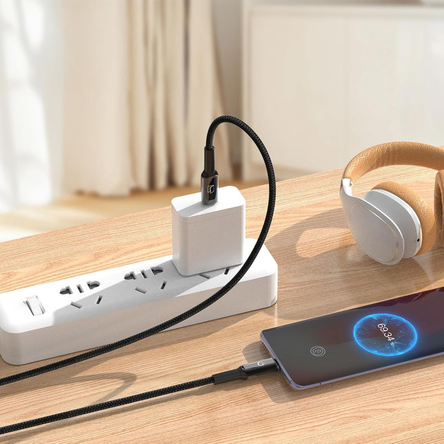 Neopack 1.5M USB-C to C Connector Smart Auto-off Cable 60W Compatible with New Notebook, Macbook, Smartphones, Tablets, Power Banks, Earbuds and All USB-C Enabled Devices (Black) - NEW