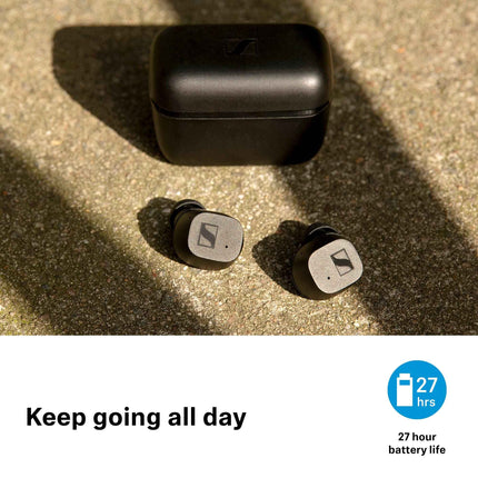 Sennheiser CX True Wireless Earbuds - Bluetooth In-Ear Headphones for Music and Calls with Passive Noise Cancellation, Customizable Touch Controls, Bass Boost, IPX4 and 27-hour Battery Life, Black - NEW