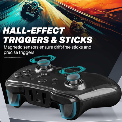 NiTHO PRO ONE Wireless Gaming Controller for PC, Switch, Android & iOS | Gaming Gamepad with Hall Effect Stick & Trigger, Turbo, Vibration, 6-Axis Sensor- Openbox