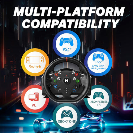 Nitho Drive Pro Sport V23 Gaming Steering Wheel with H-Pattern Gear Shifter and 3 Pedals Set, Racing Wheel for PC, PS4, Switch, Xbox One & Xbox Series X|S, 270° Zero Dead Zone Car Driving Simulator - OPENBOX