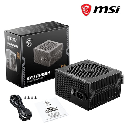 MSI MAG A550BN Gaming Power Supply Unit, 80 Plus Bronze Certified Power Supply, 550 Watt, 12V Single-Rail, DC-to-DC Circuit, 120mm Fan