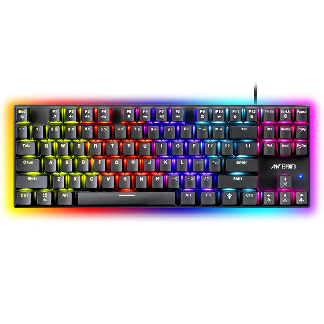 Ant Esports Scorpion MK20 Wired 75% Mechanical Gaming Keyboard, 87 Keys Compact TKL Wired Linear Red Switches Detachable USB RGB Backlight Keyboard - OPENBOX