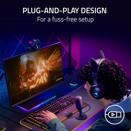 Razer Seiren V3 Mini USB Microphone: Condenser Mic - Supercardioid Pickup Pattern - Tap-to-Mute Sensor with LED Indicator - Shock Absorber - Ultra Compact - PC, Discord, OBS Studio, XSplit - Openbox