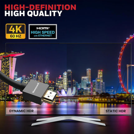 Honeywell HDMI Cable v2.0 with Ethernet, 3D/4K@60Hz Ultra HD Resolution, 2 Mtr, 18 GBPS Transmission Speed, High-Speed, Compatible with all HDMI Devices Laptop Desktop TV Set-top Box Gaming Console - OpenBox