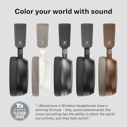 Sennheiser Momentum 4 Wireless Over Ear Headphones, German Design, ANC, 60h Battery, Customizable Sound, 4 Digital Mics for Crystal-Clear Calls, Multipoint Connectivity, 1 Yr Warranty, Black - OPENBOX