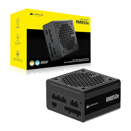 CORSAIR RM850e Fully Modular Low-Noise ATX Power Supply - ATX 3.1 & PCIe 5.1 Compliant - 105°C-Rated Capacitors - Cybenetics Gold Efficiency (Black)