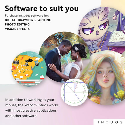 Wacom Intuos Bluetooth CTL-4100WL/K0-CX Digital Graphics Pen Tablet Small (7.8" x 6.3") -Openbox