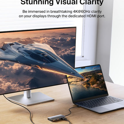 Belkin USB-C Hub, 5-in-1 Multiport Adapter - USB-C Docking Station with 4K HDMI, 2 x USB-A Ports, SD & MicroSD Slot - openbox