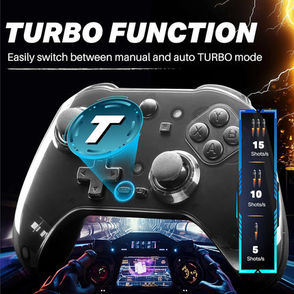NiTHO PRO ONE Wireless Gaming Controller for PC, Switch, Android & iOS | Gaming Gamepad with Hall Effect Stick & Trigger, Turbo, Vibration, 6-Axis Sensor- Openbox