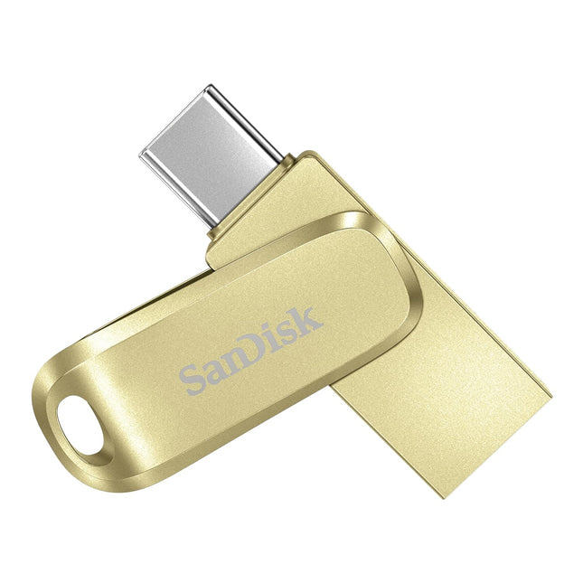 SANDISK Ultra Dual Drive Luxe Type-C 256GB, OTG, Upto 400MB/s, Pendrive, Gold, 5Y Warranty - Openbox