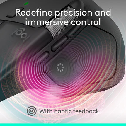 Logitech MX Master 4, Ergonomic Wireless Mouse with Advanced Performance Haptic Feedback, Ultra-Fast Scrolling, USB-C Charging, Bluetooth, Windows, MacOS - Graphite - Openbox