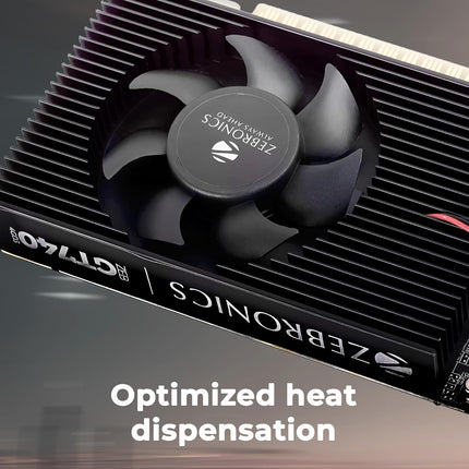 ZEBRONICS GT740-4GD3 Graphics Card,pci_e_x16 Powered by NVIDIA,4GB GDDR3,128-Bit,Pcie3.0,Upto 2560 X 1440 @60Hz,Multiple Outputs-HDMI | DVI | VGA,Physx Support,Heatsink with Fan,High Efficiency - Openbox