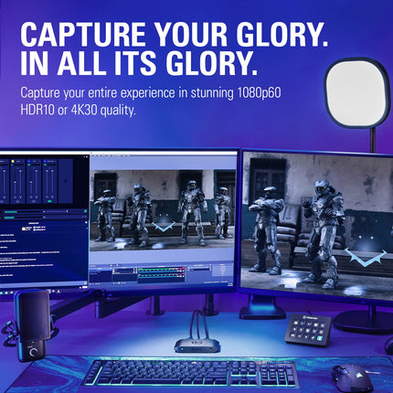 Elgato HD60 X - Stream and Record in 1080p60 HDR10 or 4K30 with Ultra-Low Latency on PS5, PS4/Pro, Xbox Series X/S, Xbox One X/S, in OBS and More, Works with PC and Mac - Openbox