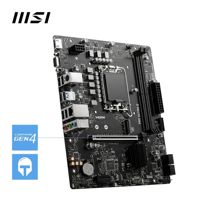 MSI PRO H610M-E Motherboard, Micro-ATX - Supports 14th/13th/12th Gen Intel Core Processors, LGA 1700 - DDR5 Memory Boost 5600MHz/MAX, PCIe 4.0 x16 Slot, M.2 Gen3 Slot - Openbox
