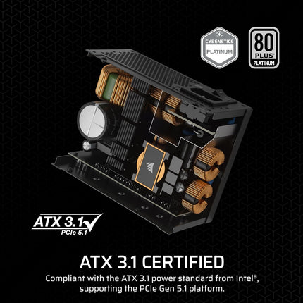 CORSAIR SF1000 (2024) Fully Modular Low Noise 80 Plus Platinum ATX Power Supply – ATX 3.0 Compliant – PCIe 5.0 Ready – SFX-to-ATX Bracket Included – Black - Openbox