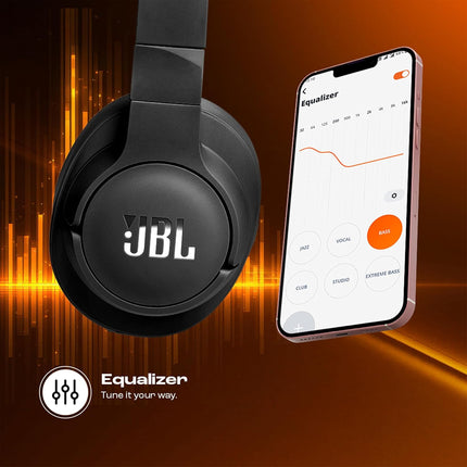 JBL Tune 770NC Wireless Over Ear Headphones with Adaptive Noise Cancellation, Upto 70H Battery, Smart Ambient, Speed Charge, Customized EQ, Google Fast Pair, Multipoint Connect, BT 5.3 - Black - OPENBOX