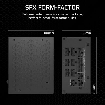 CORSAIR SF1000 (2024) Fully Modular Low Noise 80 Plus Platinum ATX Power Supply – ATX 3.0 Compliant – PCIe 5.0 Ready – SFX-to-ATX Bracket Included – Black - Openbox