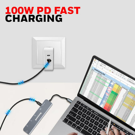 Honeywell 7-in-1 TypeC Docking Station with 4K HDMI,1xUSB 3.0, 2xUSB 2.0 & TypeC 3.0 PD 100W Charging Port, SD & Micro SD Slot,for All Type C Devices- MacBook,Laptop, Thunderbolt 3,PC