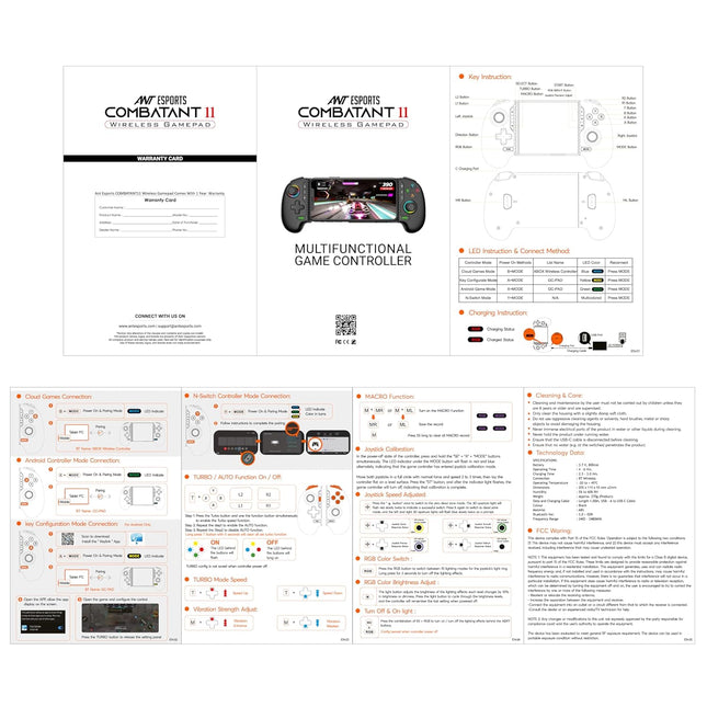 Ant Esports Combatant II RGB Wireless SmartPhone Gampepad for Android & iPhone - Openbox