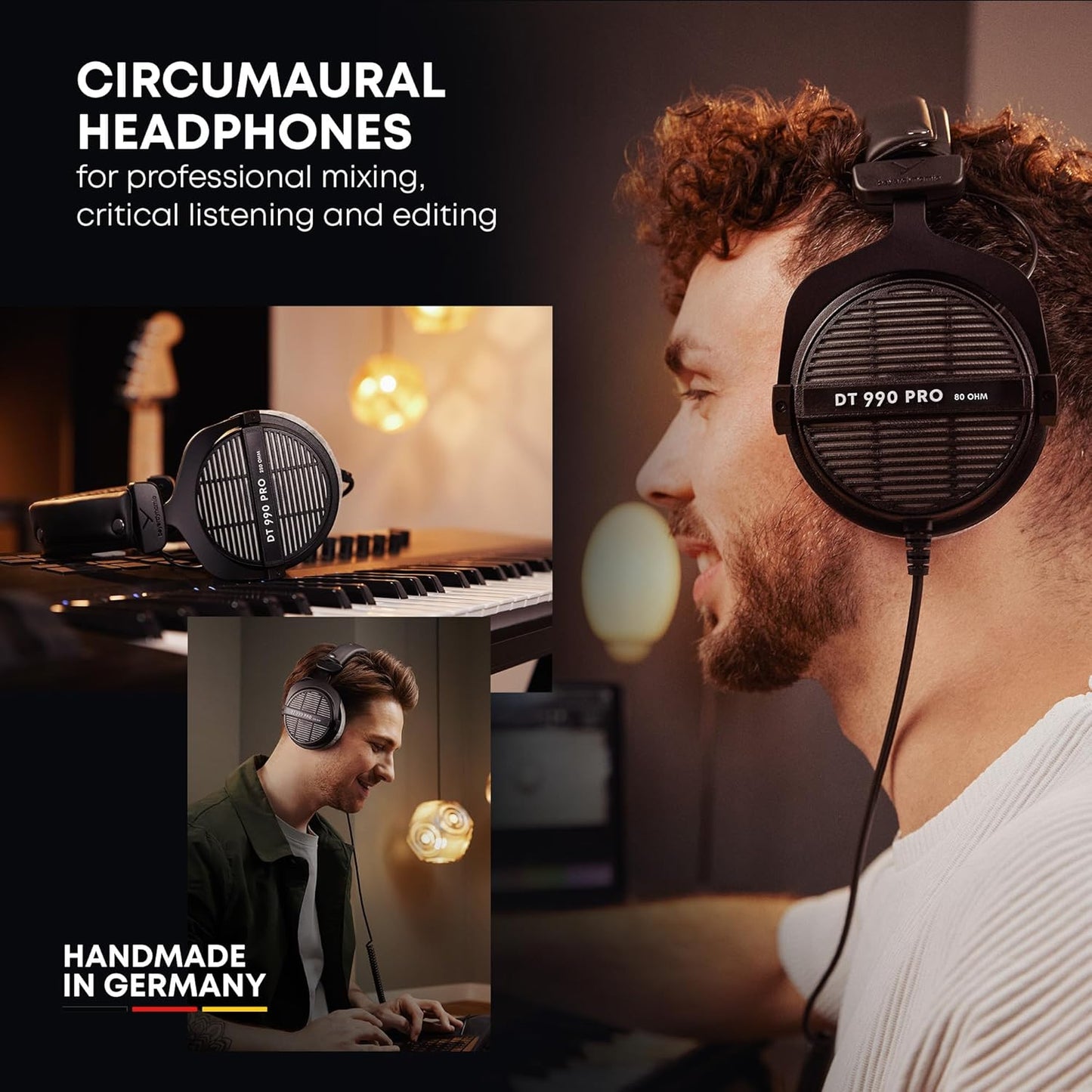 beyerdynamic DT 990 PRO Over Ear Wired Studio Headphones (Black)