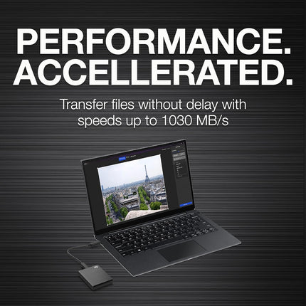 Seagate One Touch 2 TB External SSD up to 1030 Mb/s, for Windows and Mac, with Android App, 3 yr Data Recovery Services, Portable Solid State Drive Black