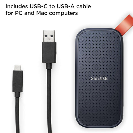 SANDISK 1TB Portable SSD, 800MB/s R, USB 3.2 Gen 2, Rugged SSD with Upto 2 Meter Drop Protection, Type-C to Type-A Cable, PC & Mac Compatible, External SSD - Openbox