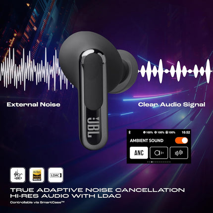 JBL Live Beam 3 TWS,Hi-Res Audio True ANC Earbuds,Smart Case with Touch Display,48H Playtime,Wireless Charging,6 Mic,Multipoint Connection - OPENBOX