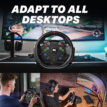 Nitho Drive Pro Sport V23 Gaming Steering Wheel with H-Pattern Gear Shifter and 3 Pedals Set, Racing Wheel for PC, PS4, Switch, Xbox One & Xbox Series X|S, 270° Zero Dead Zone Car Driving Simulator - OPENBOX