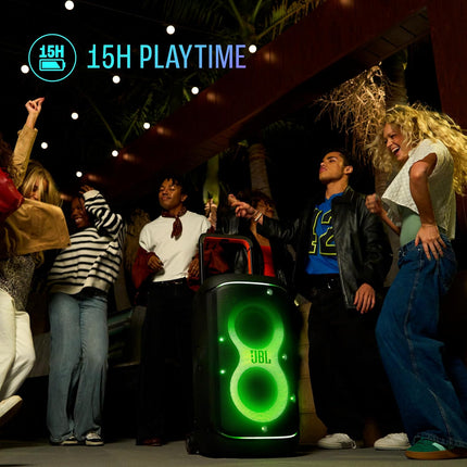 JBL Partybox 520 Wireless Bluetooth Party Speaker, Electrifying AI Sound Boost, Upto 15Hrs Playtime, Replaceable Battery, Multispeaker Connection by Auracast-, PartyBox App-Black - NEW