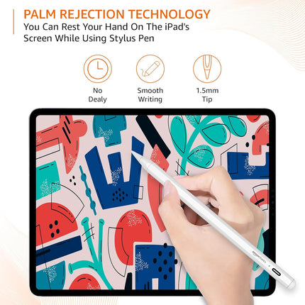 Amazon Basics 2nd Gen Stylus Pen for IPAD | Supports Palm Rejection, Tilt Sensor, Precise for Writing/Drawing| for iPad 6/7/ 8/ 9th Gen; iPad 10.2", Pro 11/12.9", Mini 5/6th, Air 3/4th Gen (Assorted Color)- OPENBOX