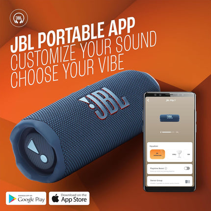 JBL Flip 7 Wireless Portable Bluetooth Speaker, AI Sound Boost, 16Hrs of Playtime, IP68 Water & Dustproof, Multi-Speaker Connection, Personalization App (Blue) | USB C Lossless Audio, Links With Other Speakers For Outdoor Use - New Sealed Pack