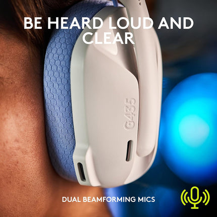 Logitech G435 Lightspeed and Bluetooth Wireless Over Ear Gaming Headphones - Lightweight with Dual mics, 18h Battery, Compatible with Dolby Atmos, PC, PS4, PS5, Mobile - OpenBox