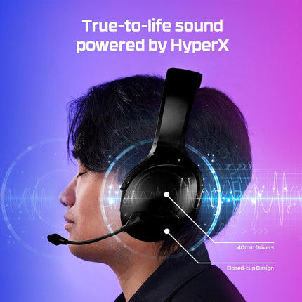 HyperX Cloud Jet Smartchoice Dual Wireless Gaming Headset, 2.4GHz dongle, Bluetooth 5.2, PC, PS5, Nintendo Switch, Steam Deck, Mobile, USB-A, Black - OpenBox