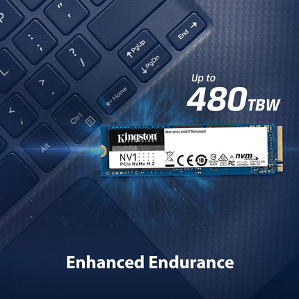 Kingston NV1-E 500G M.2 2280 NVMe PCIe Internal Solid State Drive (SSD) Up to 2100 MB/s SNVSE/500G - NEW