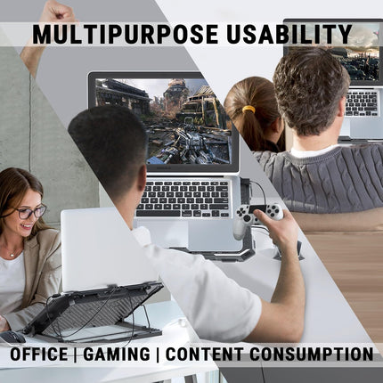 Ant Esports NC230 Gaming Notebook Cooler for 10–17 Inch Laptops | Cooling Pad with 6 Fans RGB | USB Powered Silent Fan | Adjustable Height Cooling Stand | Compatible with MacBook, PS5 & PS4 - Openbox