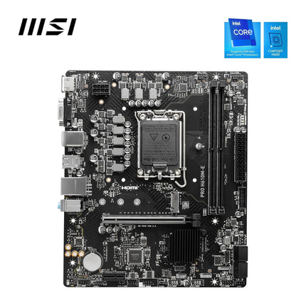 MSI PRO H610M-E Motherboard, Micro-ATX - Supports 14th/13th/12th Gen Intel Core Processors, LGA 1700 - DDR5 Memory Boost 5600MHz/MAX, PCIe 4.0 x16 Slot, M.2 Gen3 Slot - Openbox