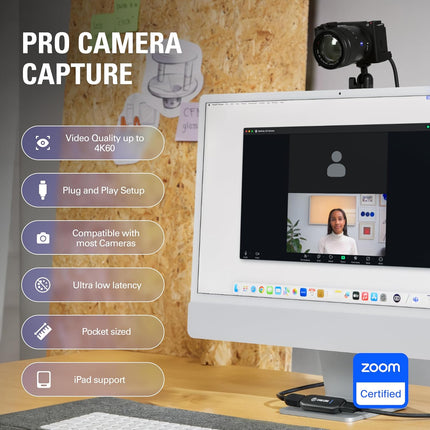 Corsair Elgato Cam Link 4K USB 3.0 Broadcast Live, Record via DSLR, Camcorder, or Action Cam, 1080p60 or 4K at 30 FPS, Compact HDMI Capture Device - Openbox