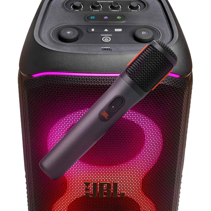 JBL Partybox Wireless Microphone for JBL Partybox Speakers with Wireless Dongle, Up to 20 Hours Playtime, 2 Mics in the Box (Black) - New Sealed Pack