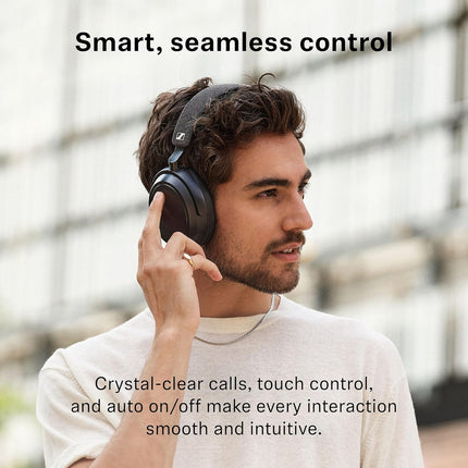 Sennheiser Momentum 4 Wireless Over Ear Headphones, German Design, ANC, 60h Battery, Customizable Sound, 4 Digital Mics for Crystal-Clear Calls, Multipoint Connectivity, 1 Yr Warranty, Black - OPENBOX