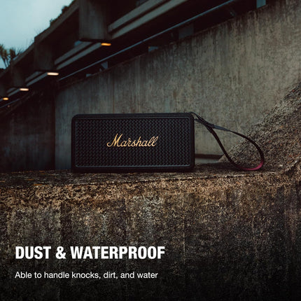 Marshall Middleton II Bluetooth Portable Bluetooth Speaker, Over 30 Hours Playtime, IP67 Waterproof - Black and Brass - New Sealed
